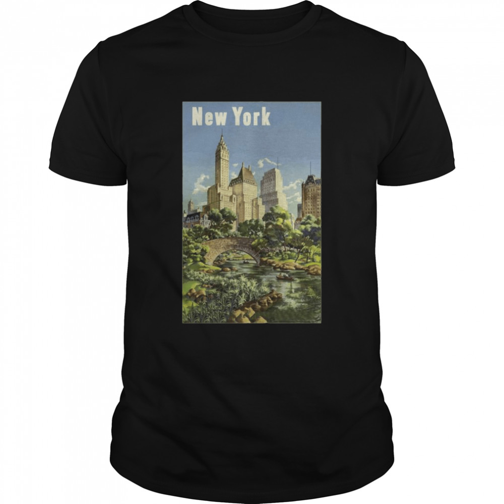 New York City NY NYC Central Park Skyline Retro Vintage  Classic Men's T-shirt