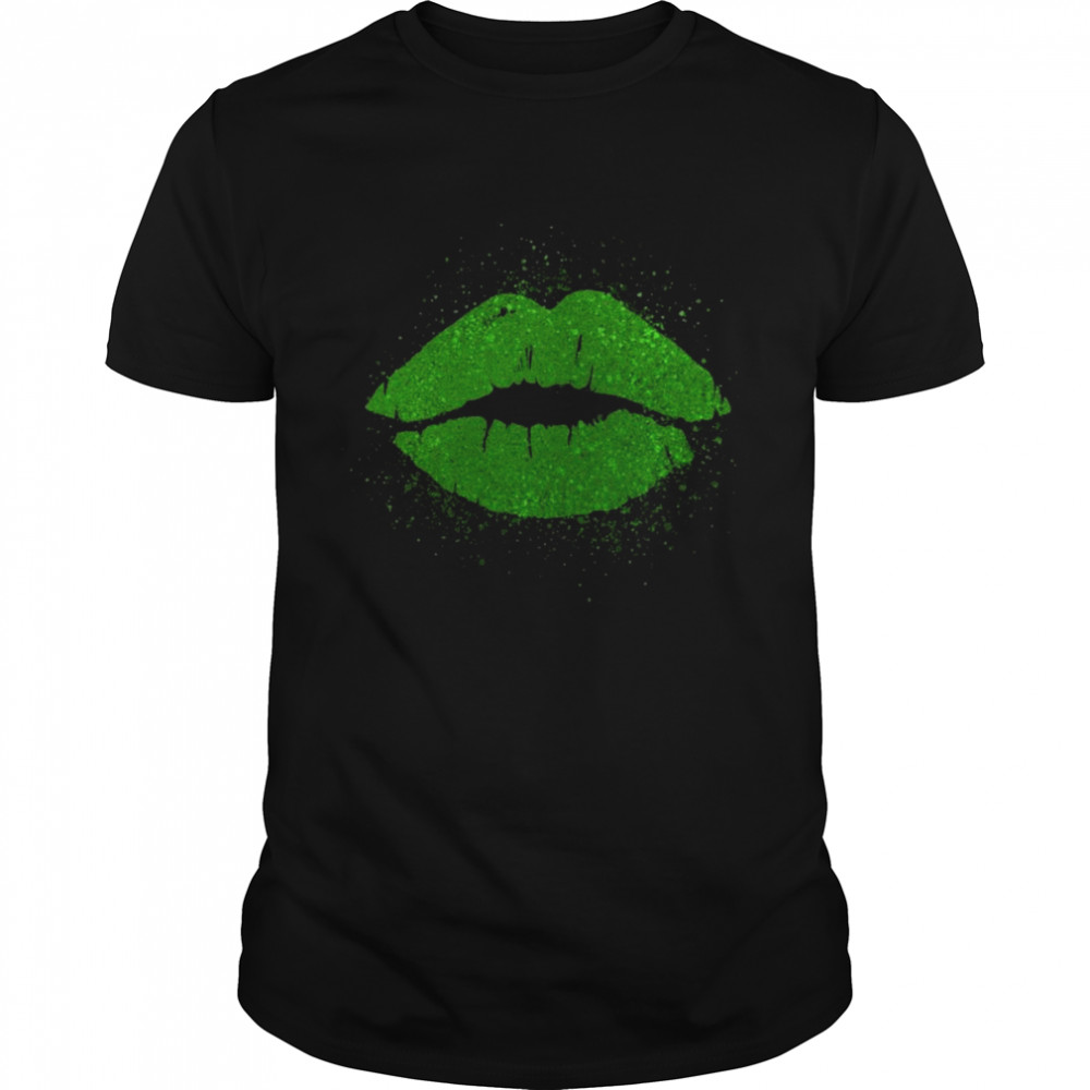 Sexy Irish Lips Kiss St Patricks Day Green Shamrock Shirt