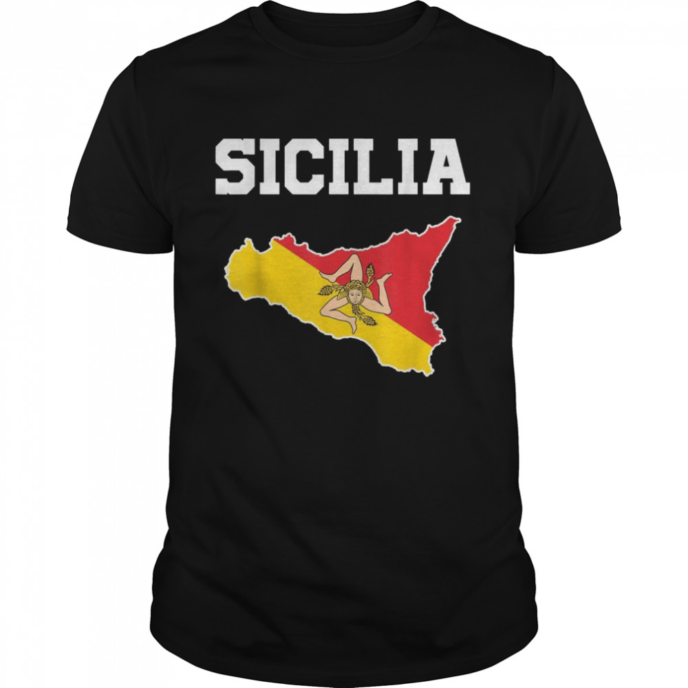 Sicily Map Sicilia Italian Sicilian Classic Men's T-shirt