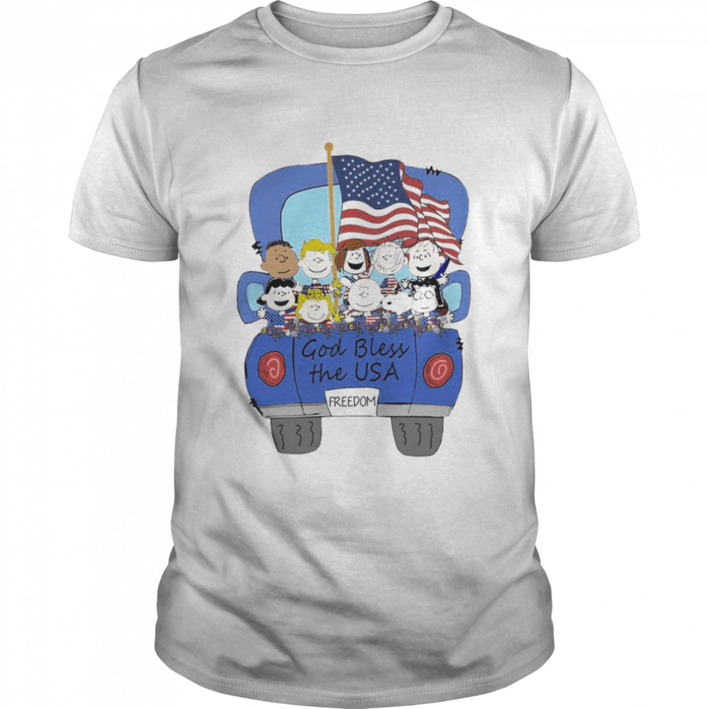 The Peanuts Characters God Bless The USA freedom 4th of July Shirt