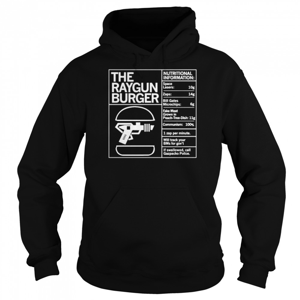 The Raygun Burger Nutritional Information Unisex Hoodie