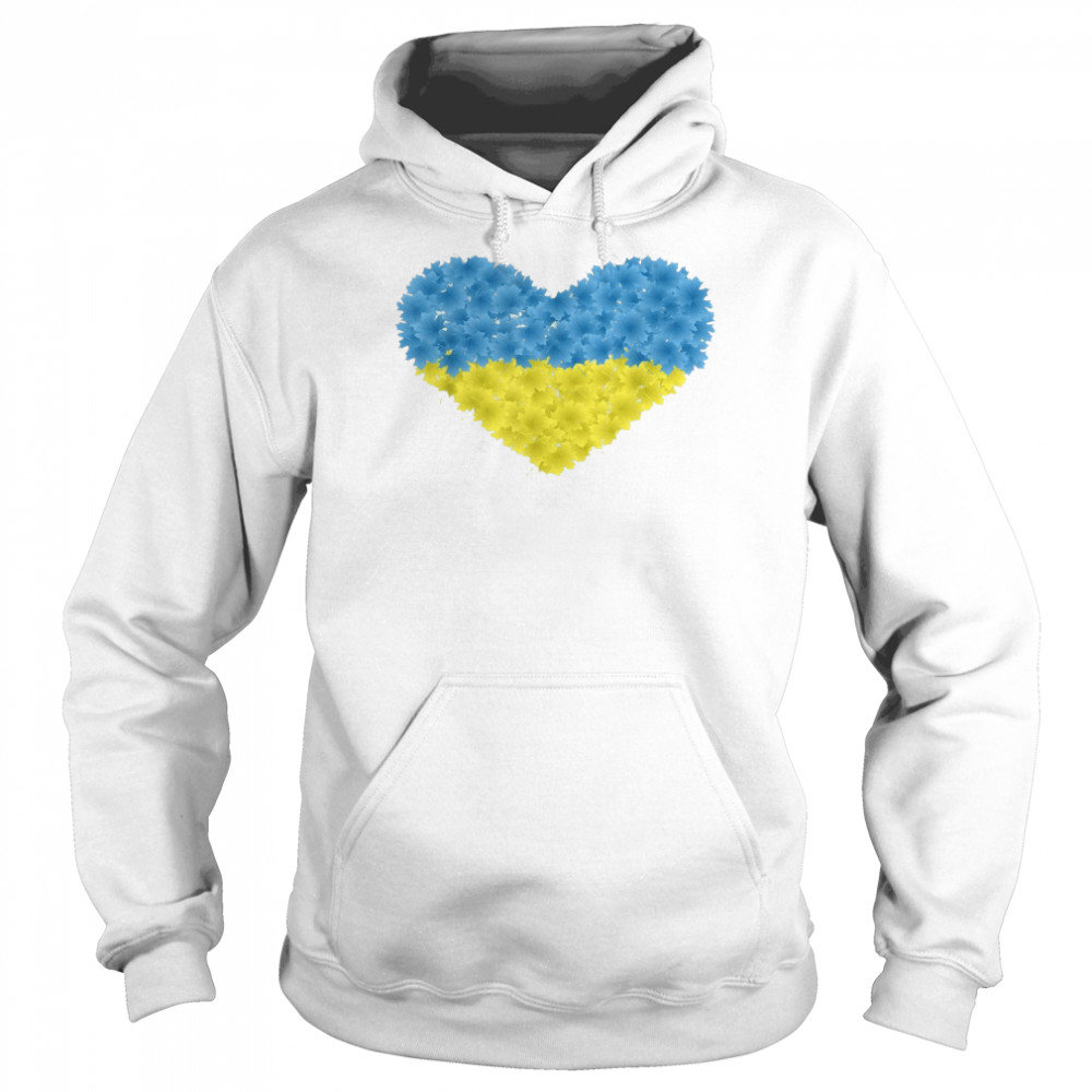 Maple Leaf Ukraine Flag Heart Love Support Ukrainians  Unisex Hoodie