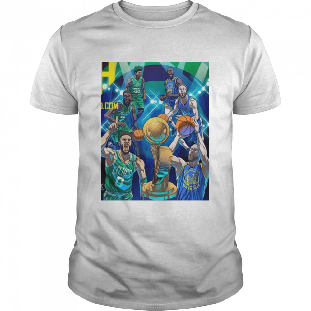 Boston Celtics Vs Golden State Warriors NBA Finals Style Art  Classic Men's T-shirt