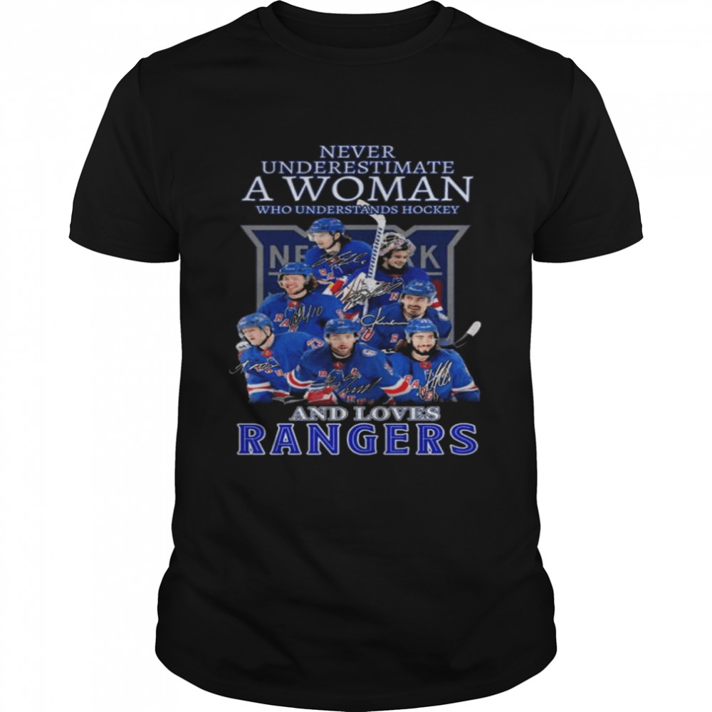 Never underestimate a Woman who understands Hockey and loves Rangers signatures shirt Classic Men's T-shirt