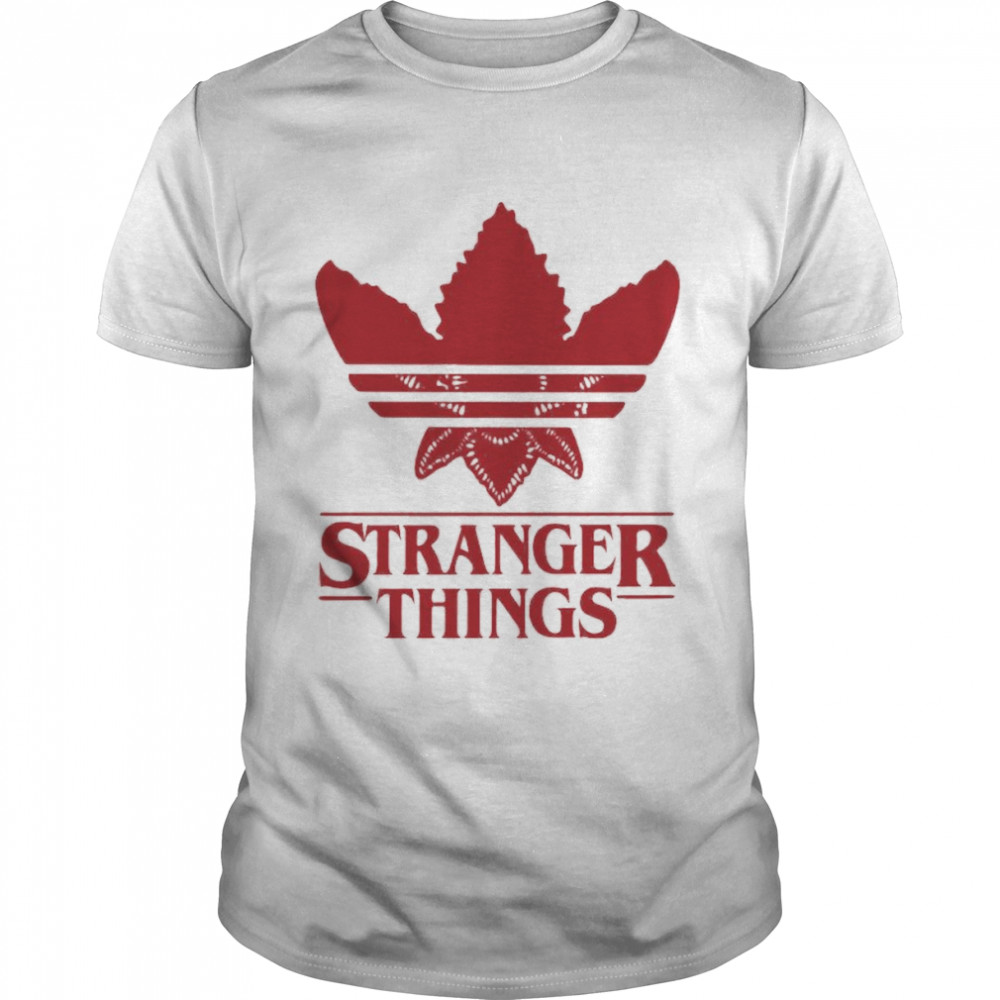 Stranger things adidas logo shirt