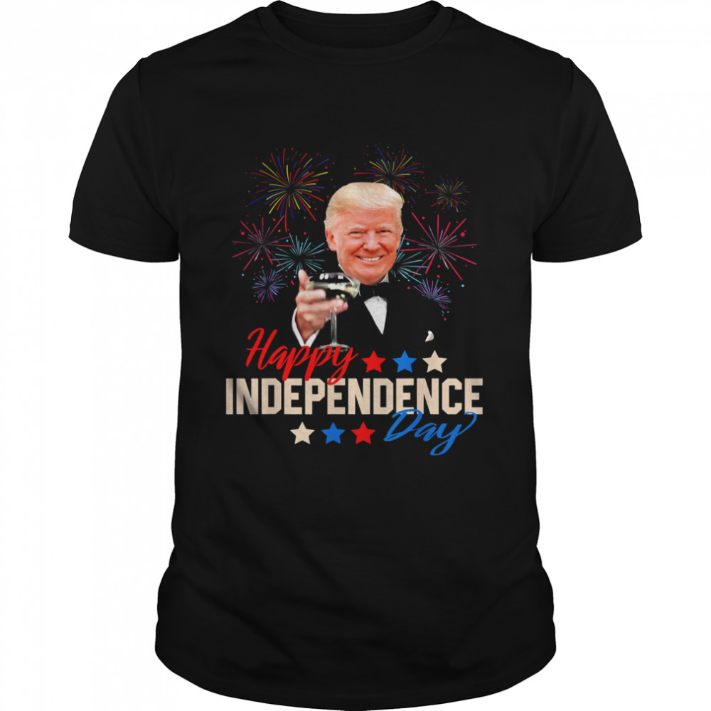 Donald Trump Happy 4th Of July American Flag Fireworks T-Shirt