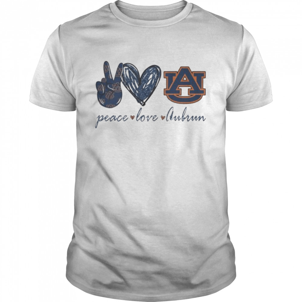 Peace Love Auburn Tigers Football T-Shirt