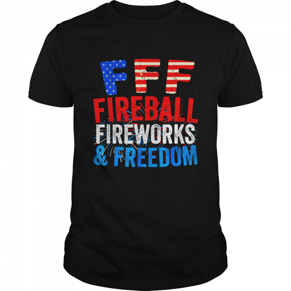 Fireball Fireworks Freedom 4th July American Flag  Classic Men's T-shirt