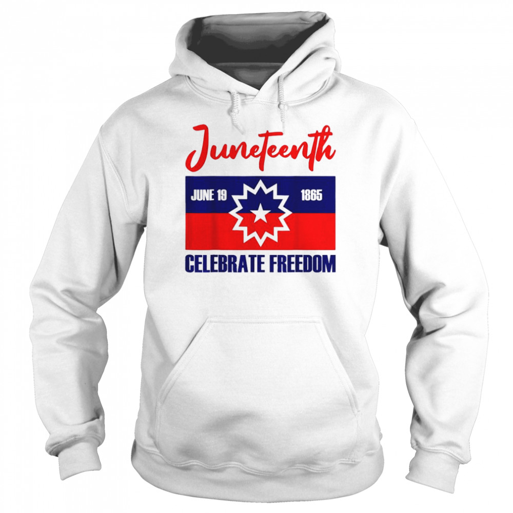Juneteenth Celebrate Freedom Red White Blue Free Black Slave  Unisex Hoodie