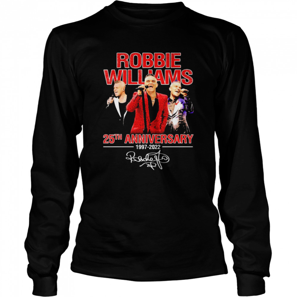 Robbie Williams 25th Anniversary 1997-2022 Signatures  Long Sleeved T-shirt