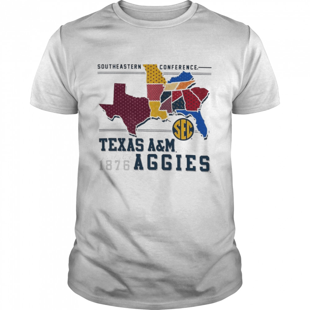 Texas A&M Aggies SEC Map 1876  Classic Men's T-shirt