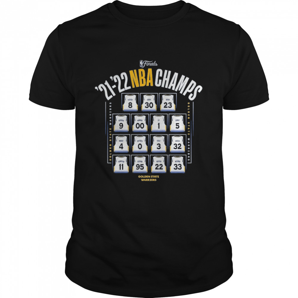 Golden State Warriors 2022 NBA Finals Champions Final Buzzer Jersey Roster  Classic Men's T-shirt