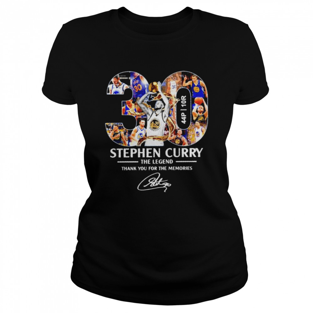 30 Stephen Curry Golden State Warriors the Legend thank you for the memories signature shirt Classic Women's T-shirt