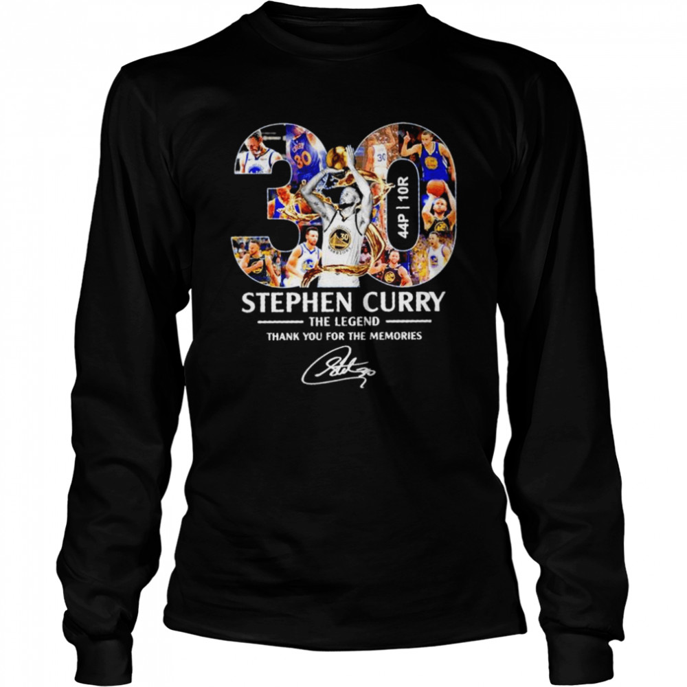 30 Stephen Curry Golden State Warriors the Legend thank you for the memories signature shirt Long Sleeved T-shirt