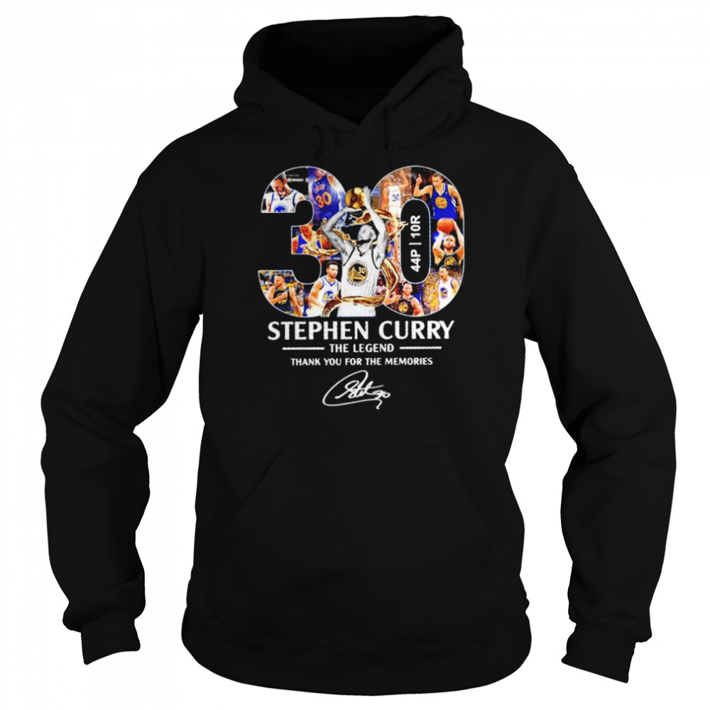 30 Stephen Curry Golden State Warriors the Legend thank you for the memories signature shirt Unisex Hoodie