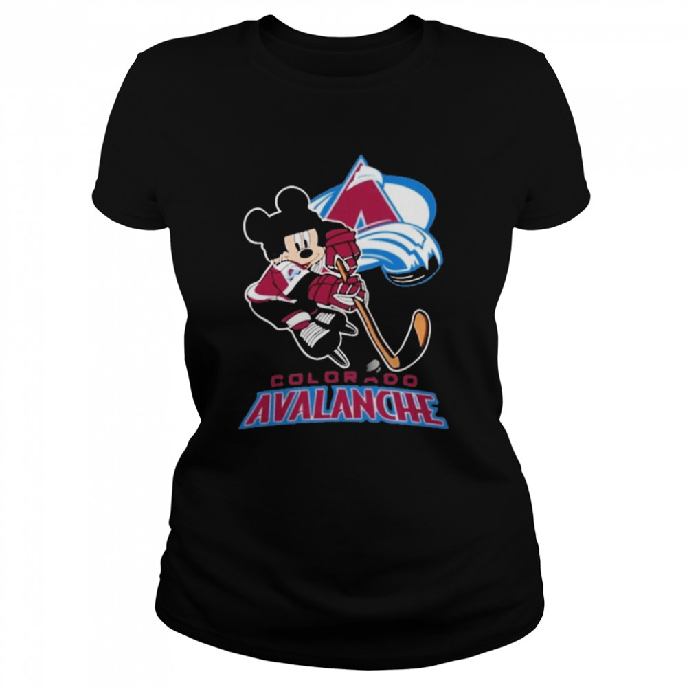 Colorado Avalanche Mickey Mouse Disney Hockey Stanley Cup Champions Classic Women's T-shirt