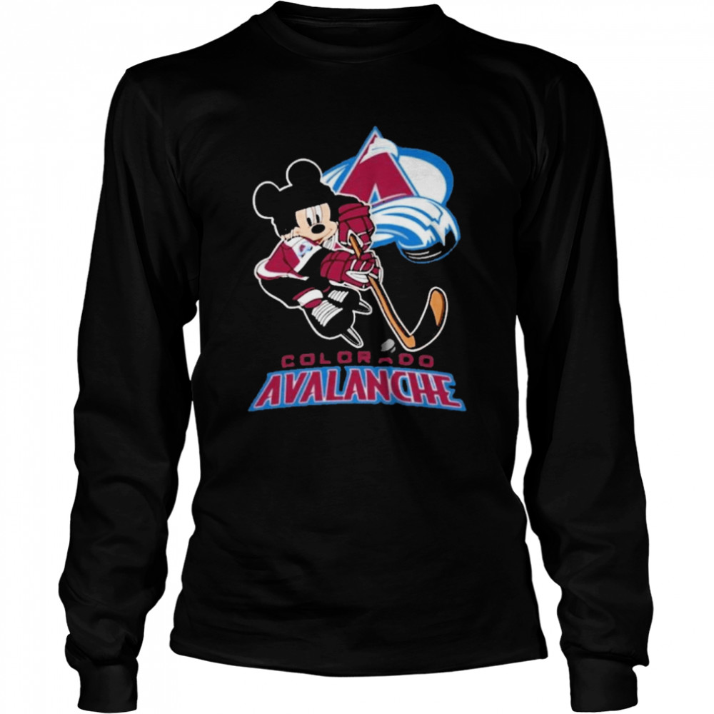 Colorado Avalanche Mickey Mouse Disney Hockey Stanley Cup Champions Long Sleeved T-shirt