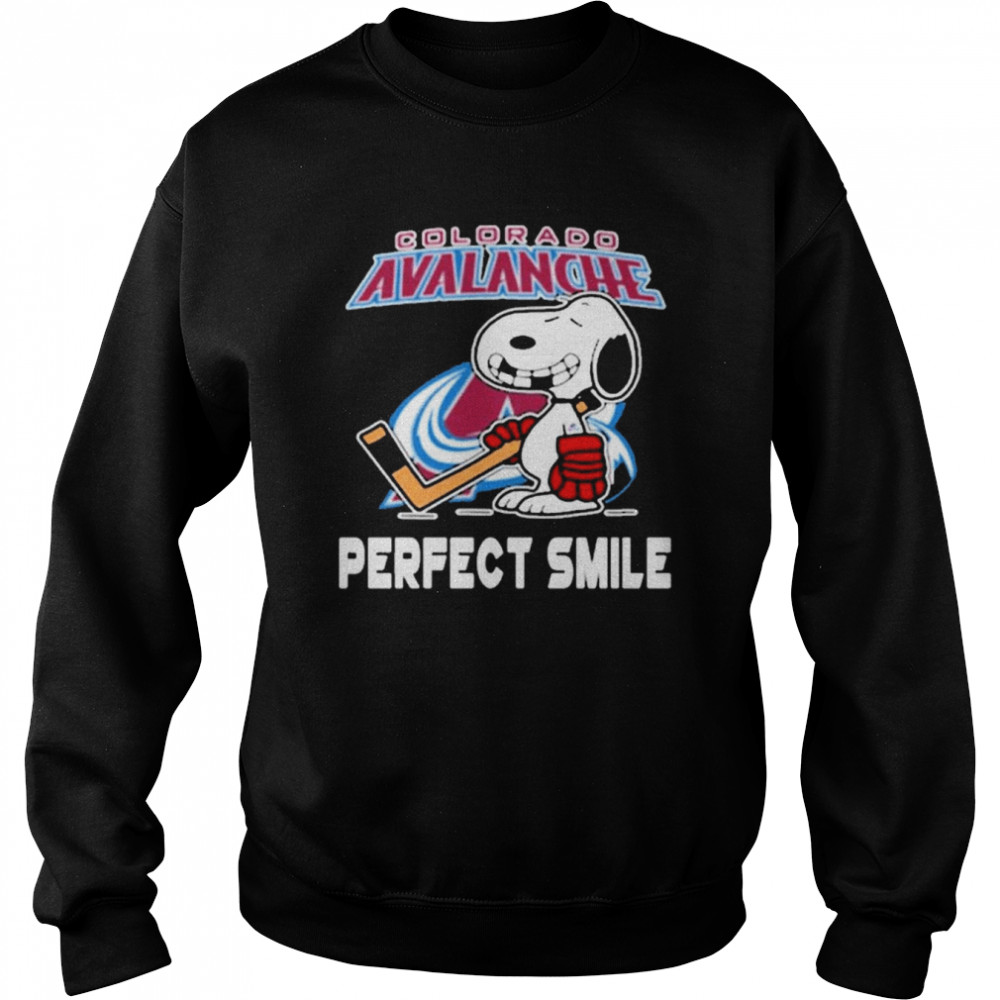 Colorado Avalanche Snoopy Perfect Smile Stanley Cup Champions Unisex Sweatshirt