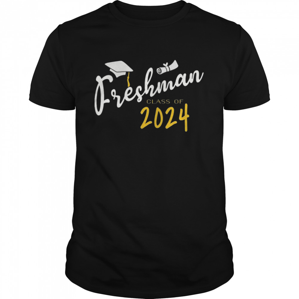 Freshman Class Of 2024 With Graduation Cap  Classic Men's T-shirt