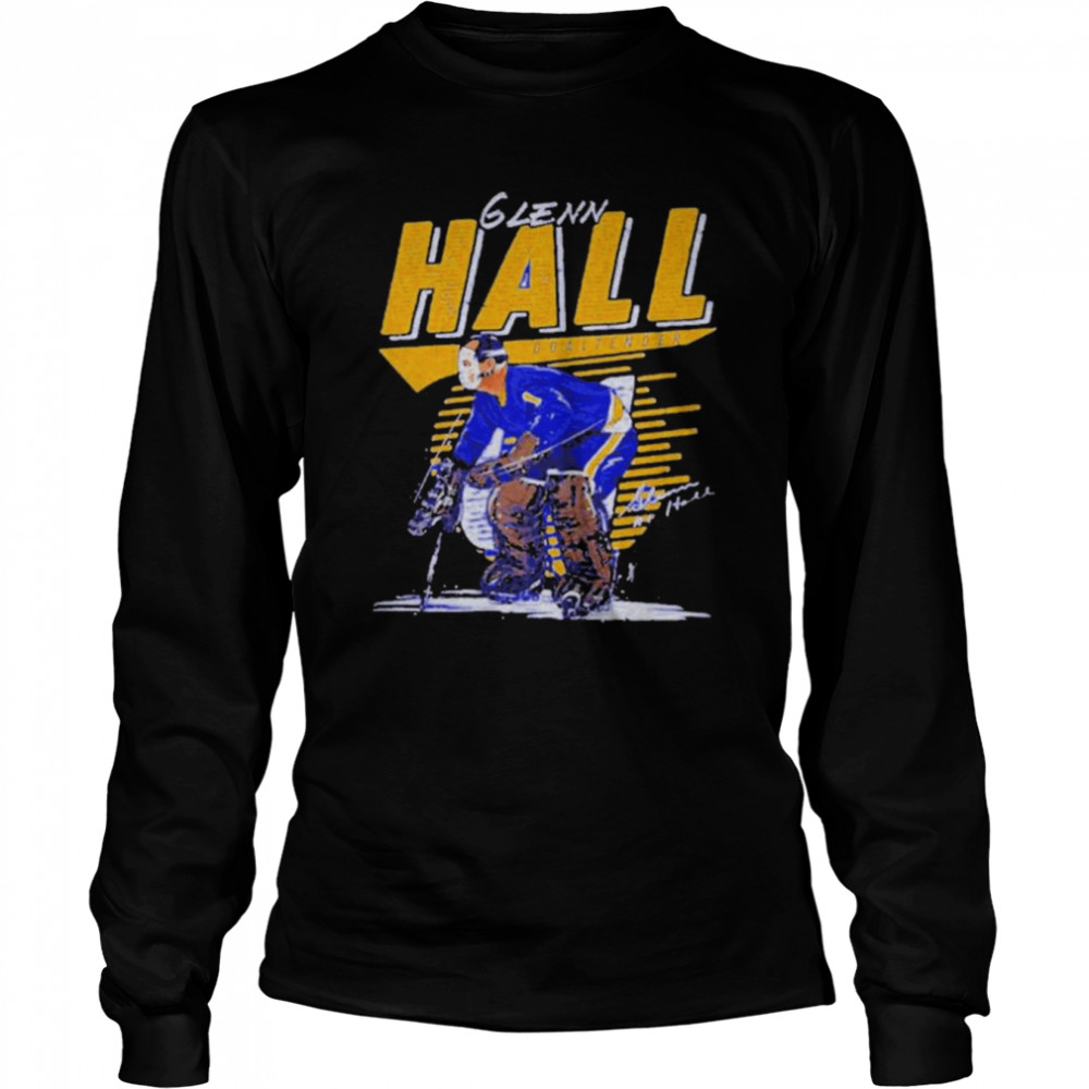 Glenn Hall St Louis Blues Comet Signature T- Long Sleeved T-shirt