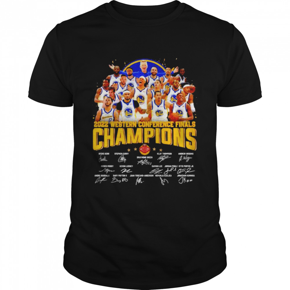 Golden State Warriors 2022 Western Conference Finals Champions signatures unisex T-shirt Classic Men's T-shirt