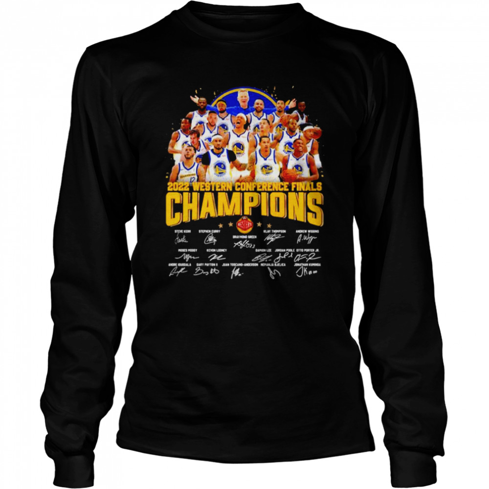 Golden State Warriors 2022 Western Conference Finals Champions signatures unisex T-shirt Long Sleeved T-shirt