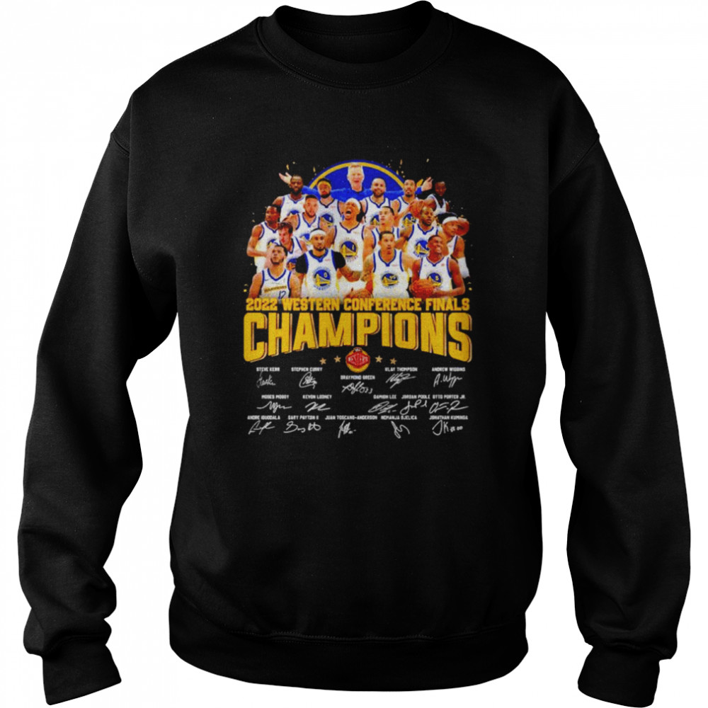Golden State Warriors 2022 Western Conference Finals Champions signatures unisex T-shirt Unisex Sweatshirt