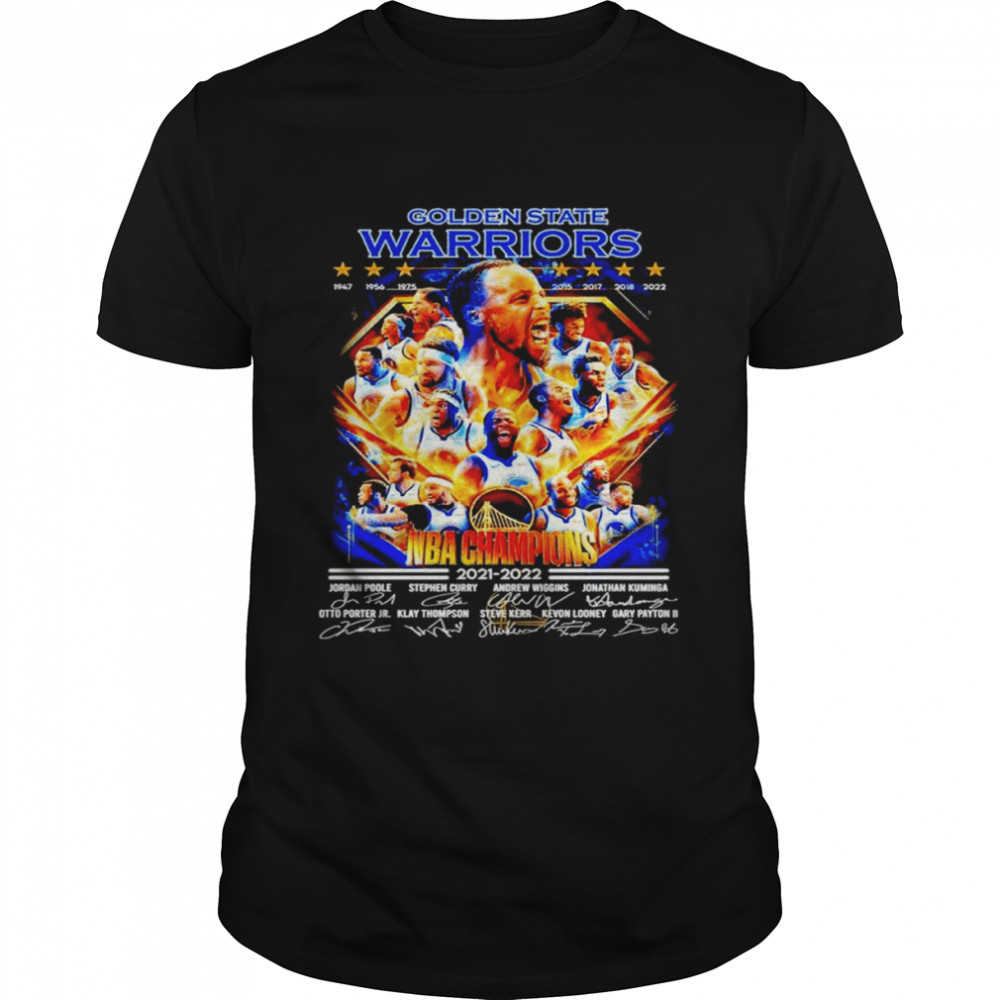 Golden State Warriors NBA Champions 2021 2022 signatures shirt Classic Men's T-shirt