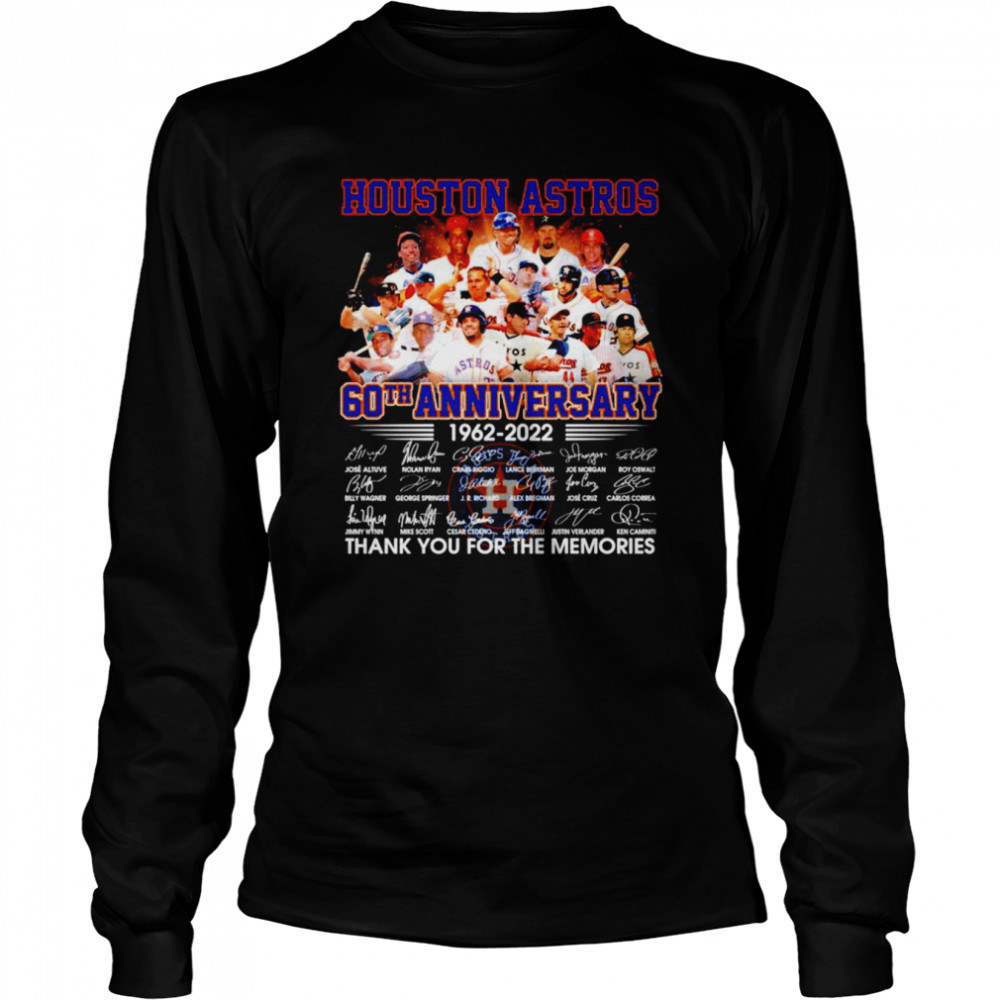 Houston Astros 60th anniversary 1962-2022 signatures t-shirt Long Sleeved T-shirt