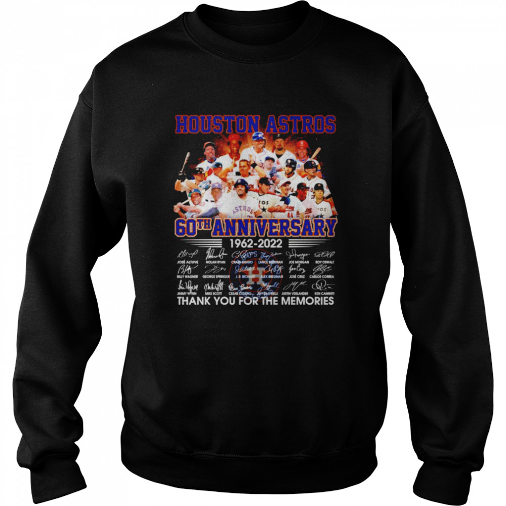 Houston Astros 60th anniversary 1962-2022 signatures t-shirt Unisex Sweatshirt