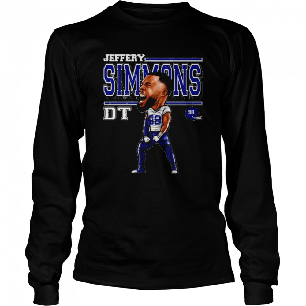 Jeffery Simmons Tennessee Cartoon Football  Long Sleeved T-shirt