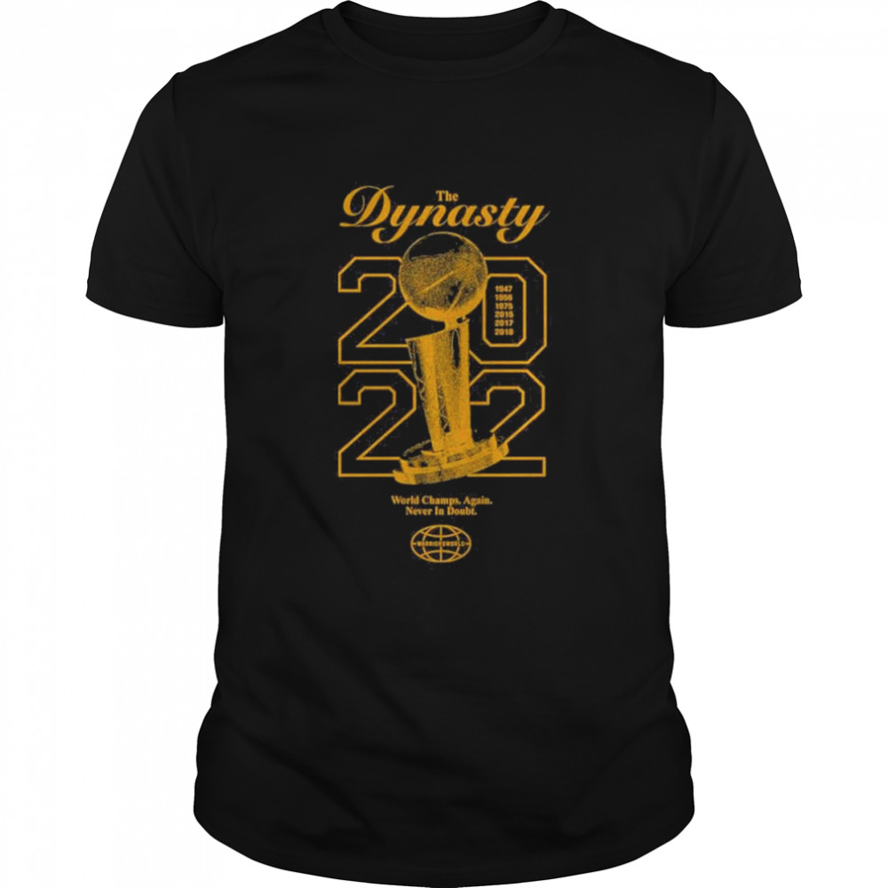 Warriorsworld Merch The Dynasty 2022 World Champs Again Never In Doubt T-Shirt