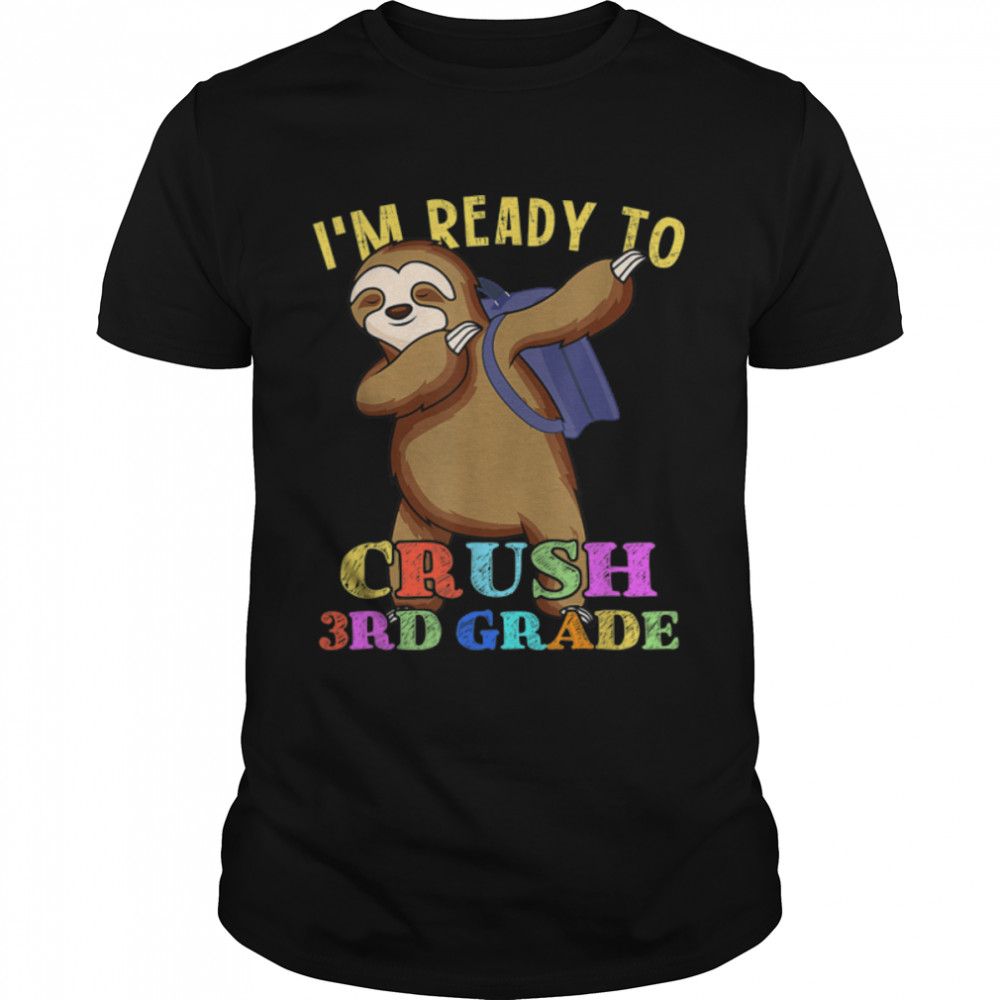 3rd Grade Dabbing Sloth Back To School Kids Girls Boys Gift T-Shirt B0B4K1JGYS