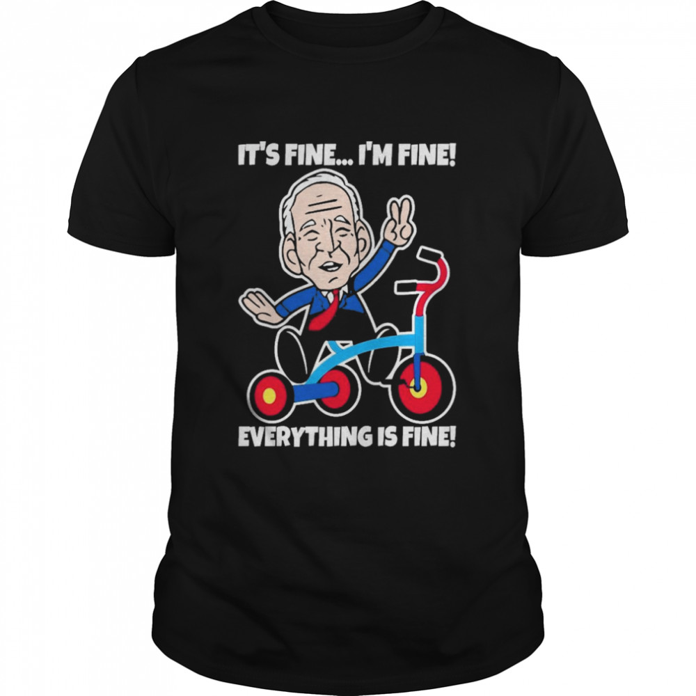 Biden Falls Off His Bike I’m Fine Everything Is Fine  Classic Men's T-shirt