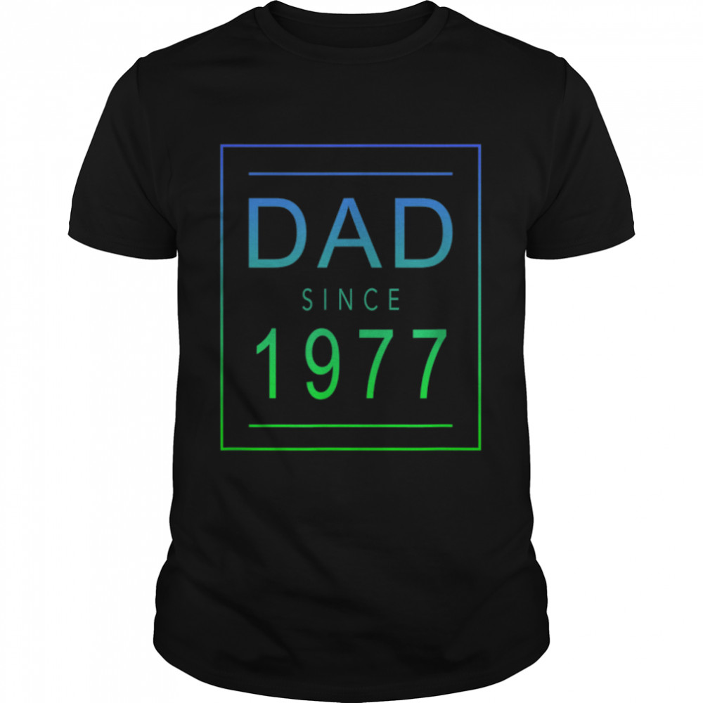 Dad Since - 1977 - 77 - Aesthetic Promoted to Daddy - Father T- B0B4JZ1ZQJ Classic Men's T-shirt