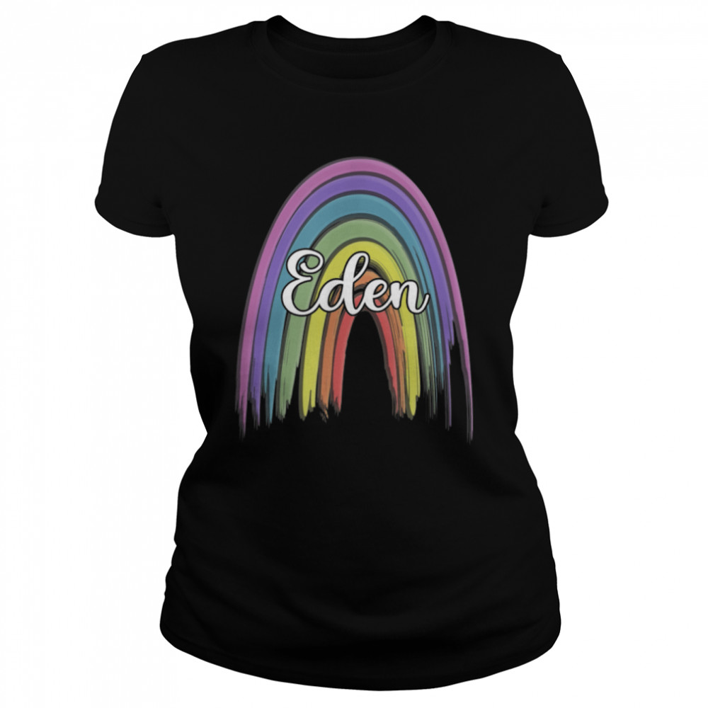 EDEN Womens Rainbow Girls Custom Name T- B0B4K19TLR Classic Women's T-shirt