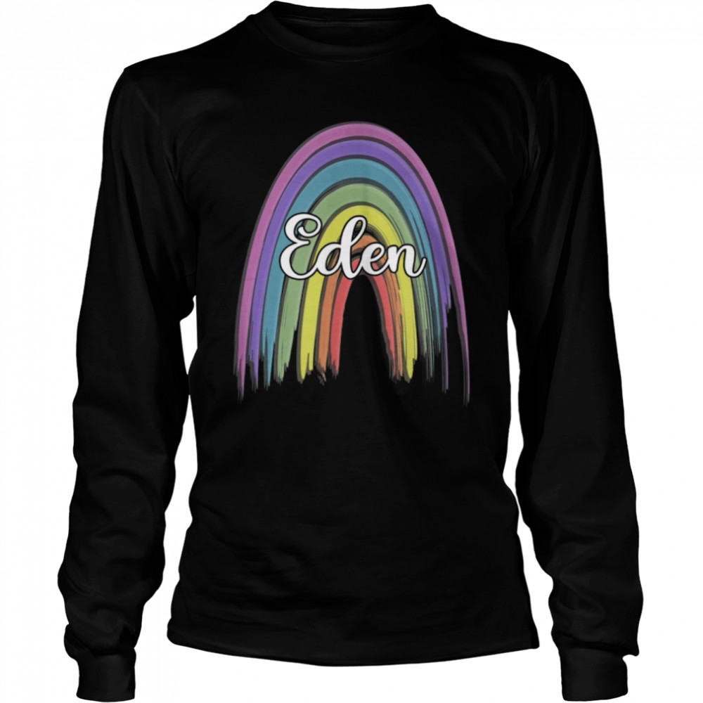 EDEN Womens Rainbow Girls Custom Name T- B0B4K19TLR Long Sleeved T-shirt