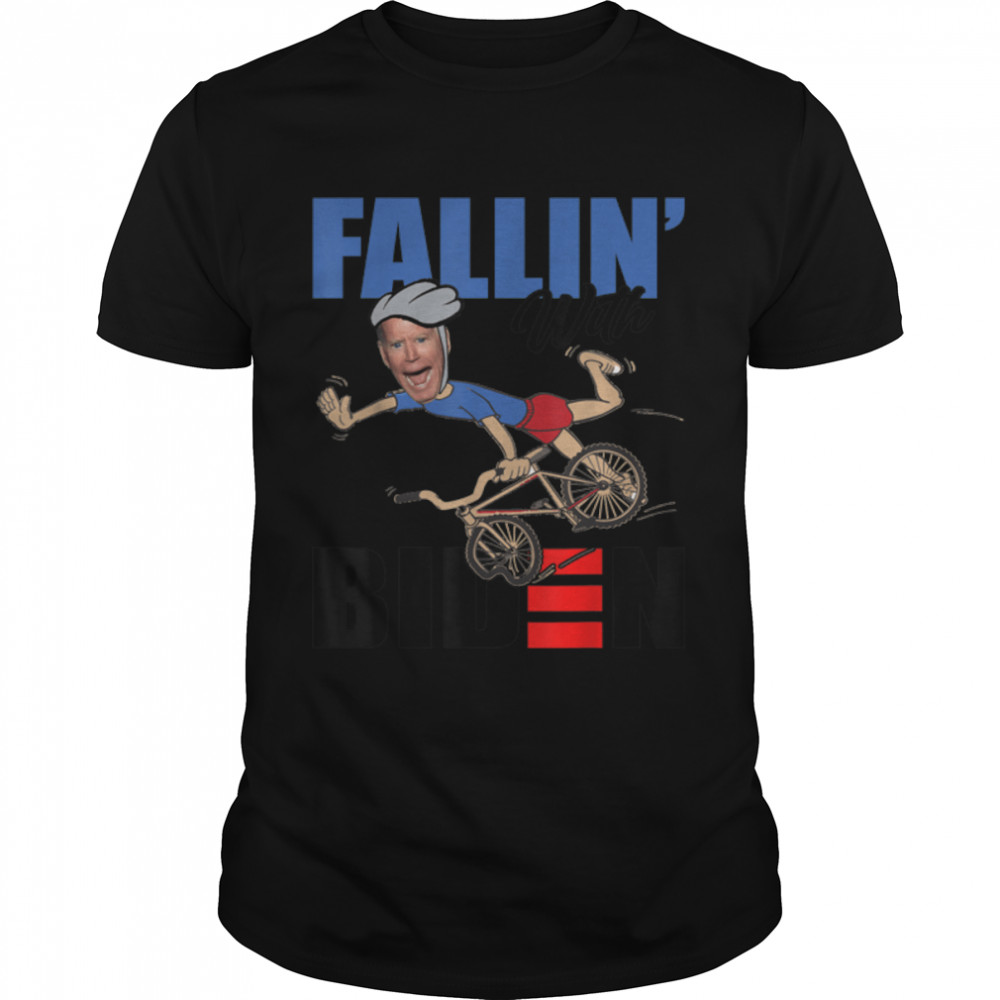 Fallin’ with Biden Bike Cycling Funny Biden Falls Off T-Shirt B0B4MVTHS7