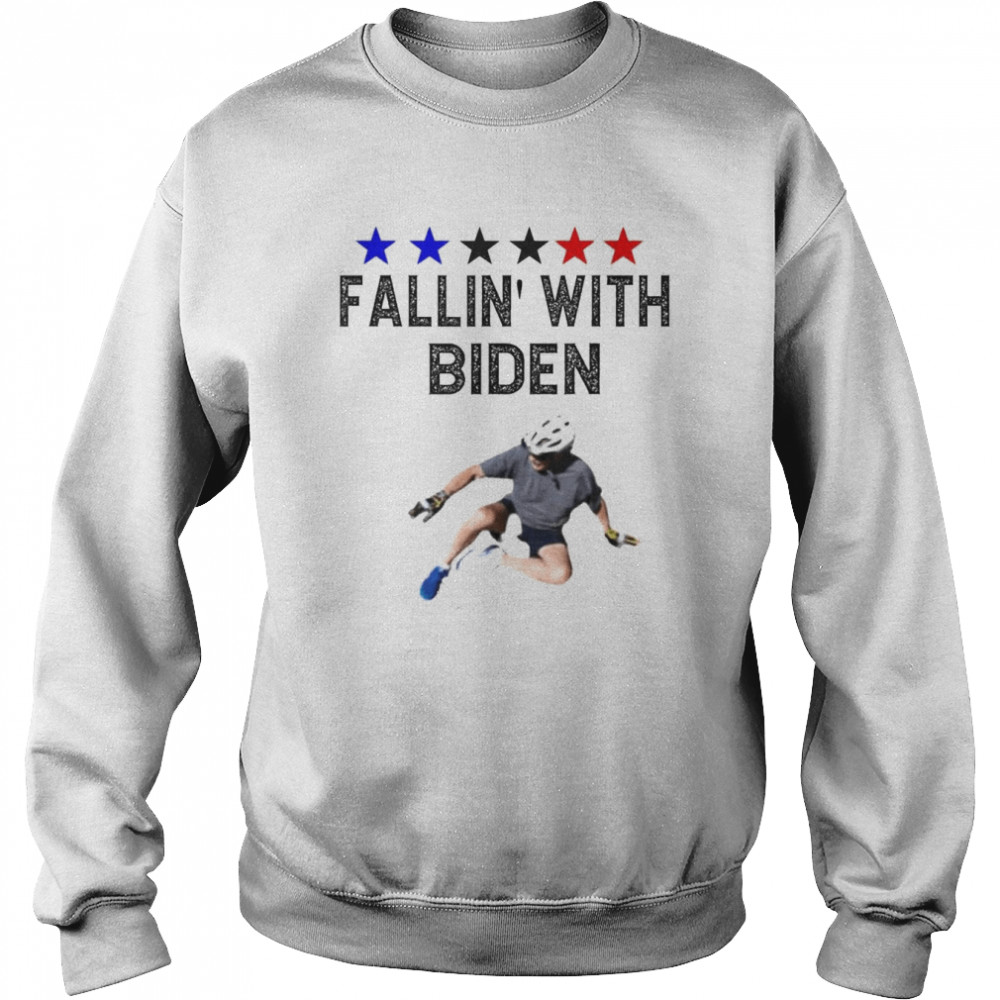 Joe Biden falling off bicycle Biden bike meme T- Unisex Sweatshirt
