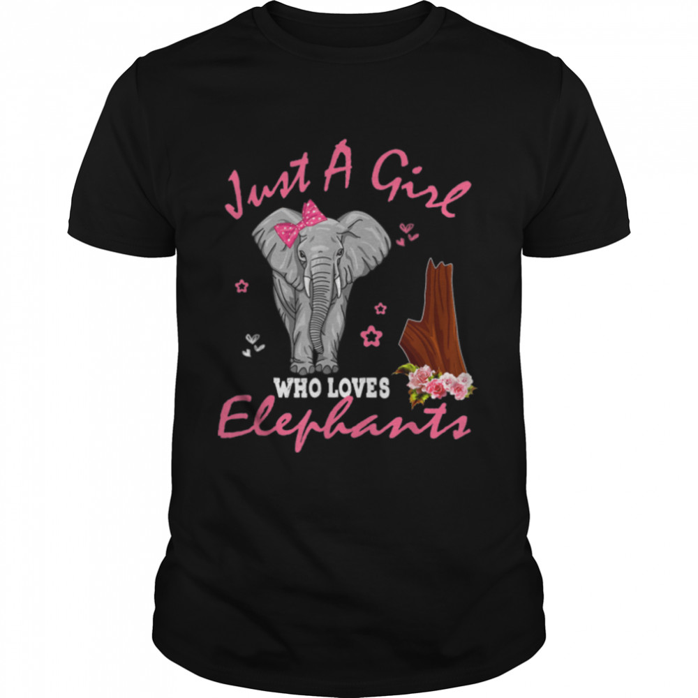 Just A Girl Who Loves Elephants Floral Elephant Bow Tie Kids T- B0B4K198Z1 Classic Men's T-shirt