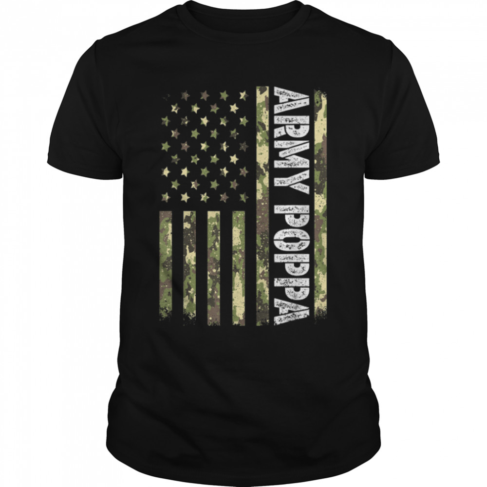 Mens Vintage Army Poppa USA Flag Camouflage Father's Day T- B0B4N7D1BG Classic Men's T-shirt