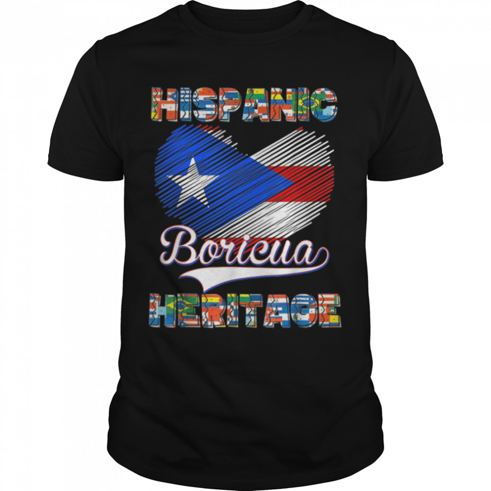 National Hispanic Heritage Month Puerto Rico Flag Boricua T- B0B4NF2BWT Classic Men's T-shirt