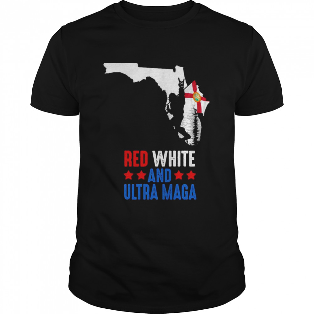 Florida America Bigfoot Red White And Ultra Maga  Classic Men's T-shirt