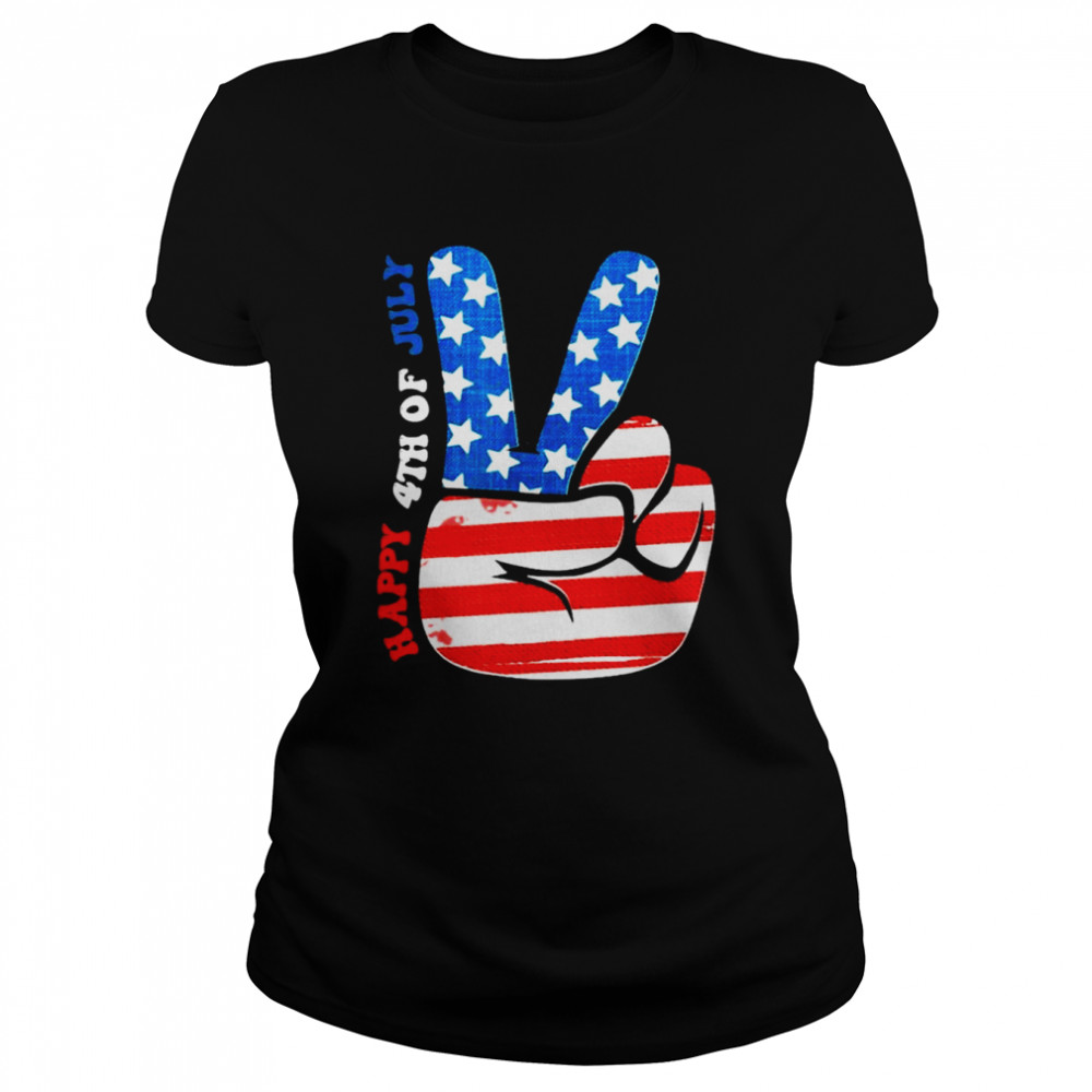 Happy 4th of July America Rockin’ Sign Celebrating Freedom T- Classic Women's T-shirt