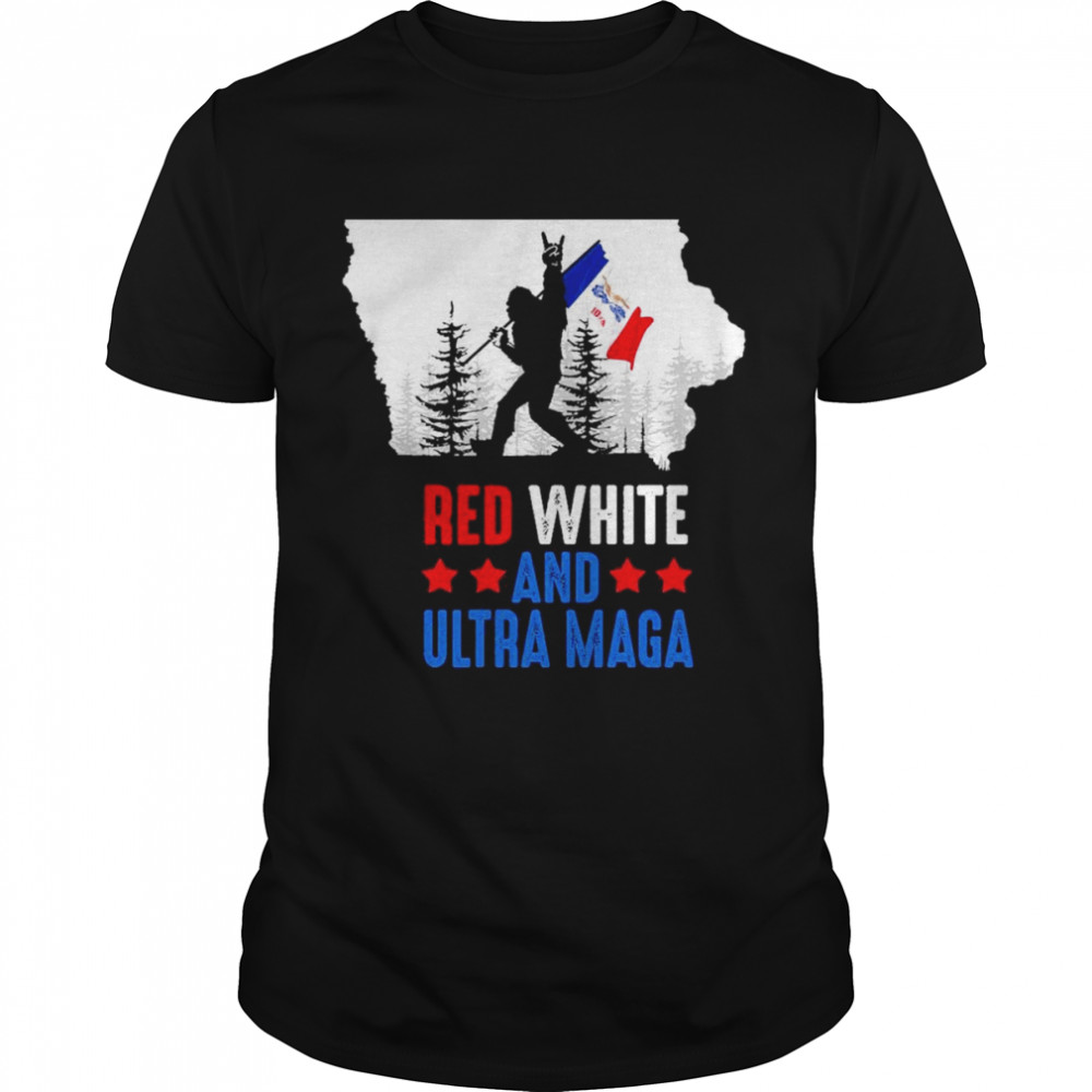 Iowa America Bigfoot Red White And Ultra Maga  Classic Men's T-shirt