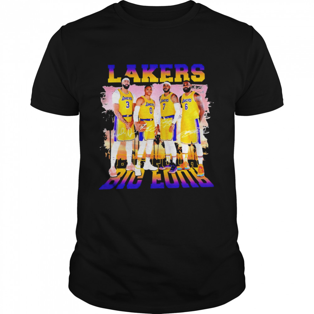 Lakers Big Four signatures 2022 T-shirt Classic Men's T-shirt