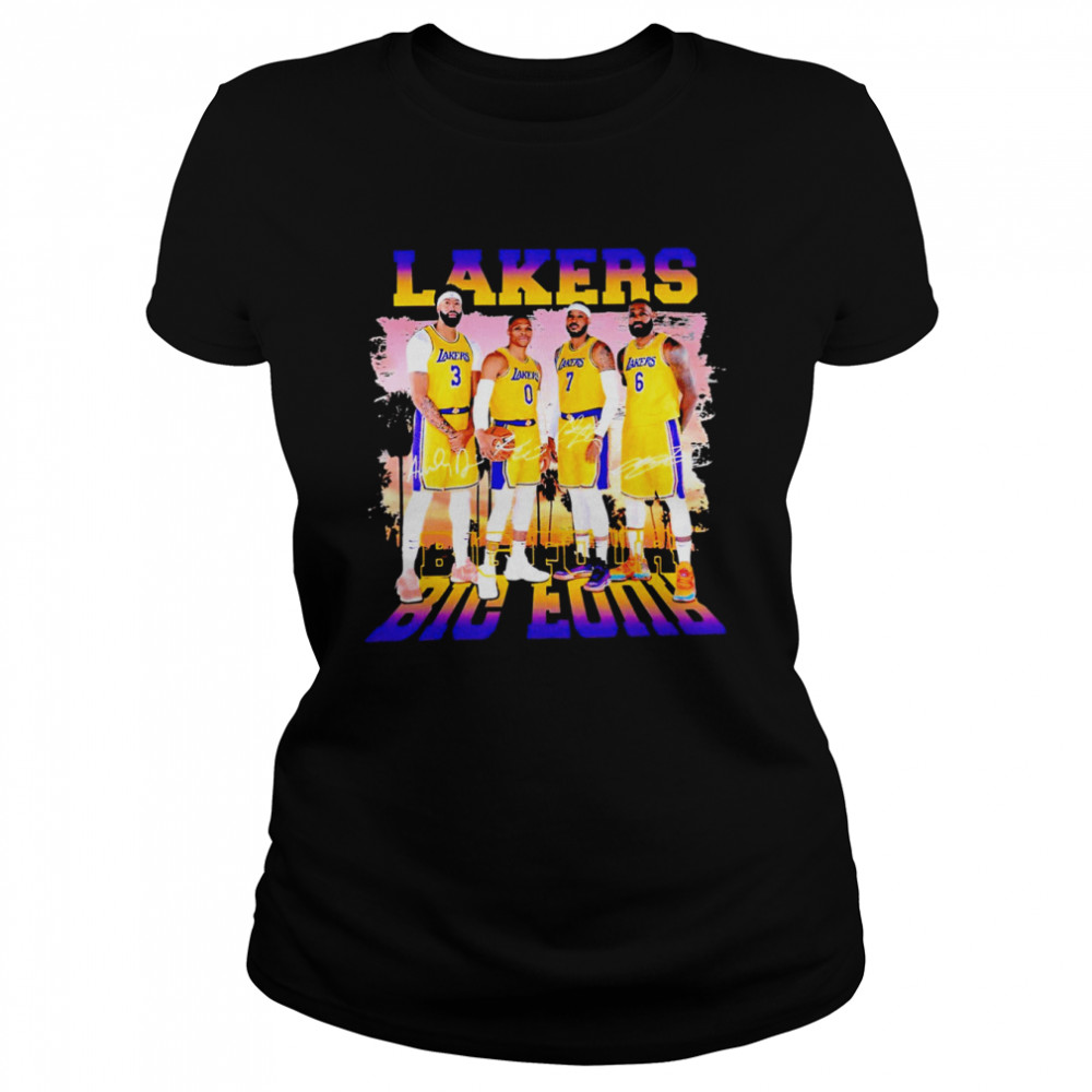 Lakers Big Four signatures 2022 T-shirt Classic Women's T-shirt