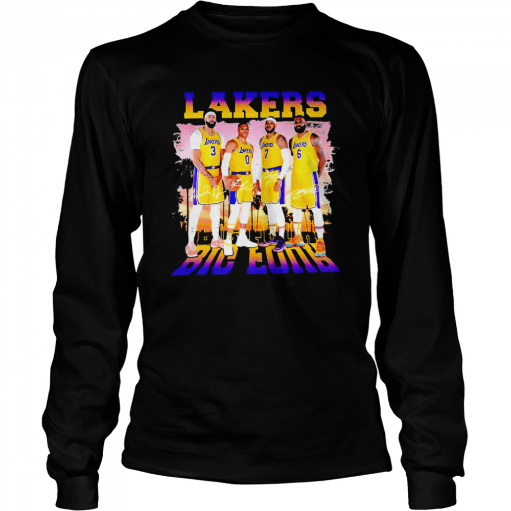 Lakers Big Four signatures 2022 T-shirt Long Sleeved T-shirt