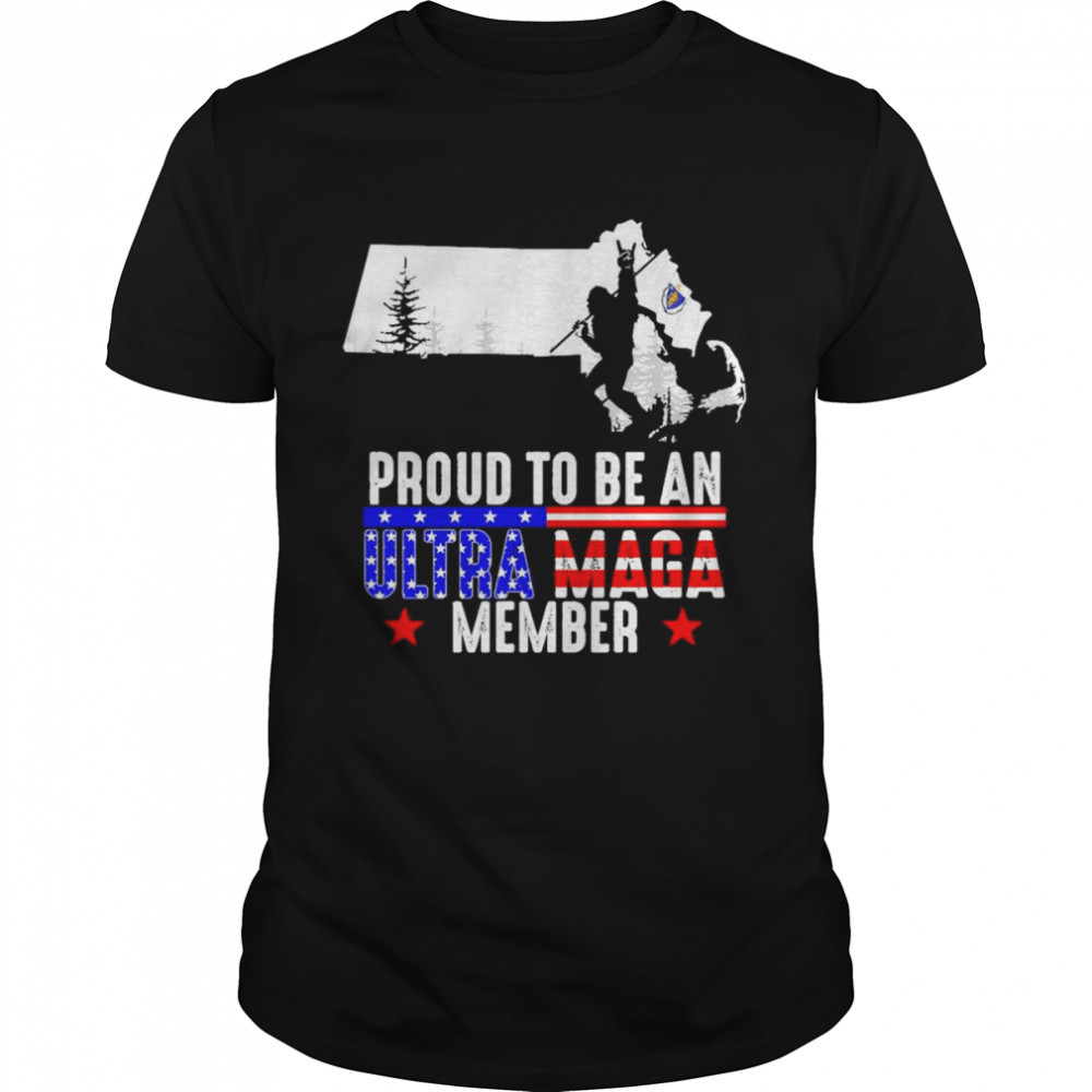 Massachusetts America Bigfoot Proud To Be An Ultra Maga Member  Classic Men's T-shirt