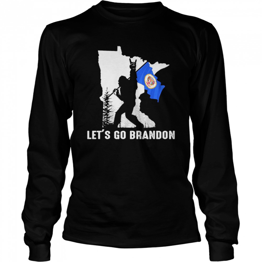 Minnesota America Bigfoot Let’s Go Brandon  Long Sleeved T-shirt